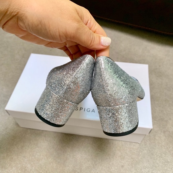 VIA SPIGA SLIVER glitter PUMP - Picture 7 of 8